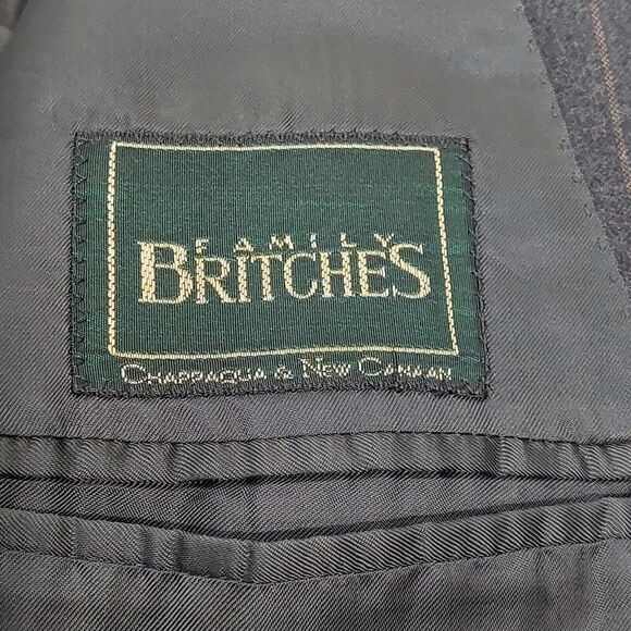 Corneliani Men's Virgin Wool Brown Striped Super 130s Blazer Sz 46L Gray Italy - Picture 13 of 13